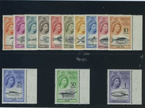 Tristan Da Cunha 1961 QEII New Currency set complete MNH. SG 42-54. Sc 42-54.