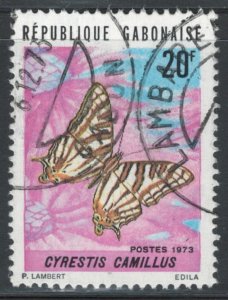 Gabon 1973 Cyrestis Camillus 20fr Scott # 307 Used