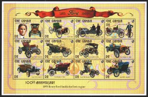 Gambia. 1993. Small sheet 1592-1615. Vintage cars, Ford. MNH.