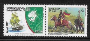 Brazil 2007 Giuseppe Garibaldi Italian Leader Sc 3021-3022 MNH A2629