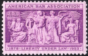 SC#1022 3¢ American Bar Association Single (1953) MNH