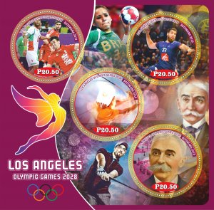Stamps. Olympic games Los Angeles 2028 2019 year 1+1 sheets perforated
