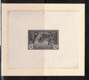 Canada #272DP Extra Fine Trial Color Die Proof In Greyish Black On Card