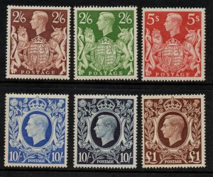 GB KGVI 1939 High Value Arms Set Unmounted Mint  SG476 - 478c (LPS4)