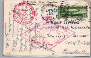1930 USA LZ 127 Graf Zeppelin Postcard First Flight Cover Germany #C 13 FFC