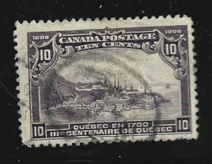 Canada Scott 101 10-cent Quebec used F 2016 cv $125.00