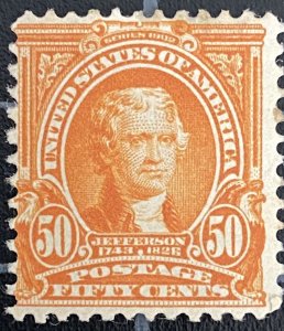 US Stamps-SC# 310 - MOGH - Toning At Top - SCV $425.00