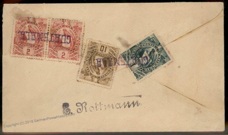 Guatemala 1901 Vienna Austria Registered Cover 92804