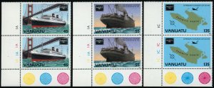 VANUATU 419-21 VF/MNH - Plate# Corner Pairs - 1986 AMERIPEX '86 Complete...