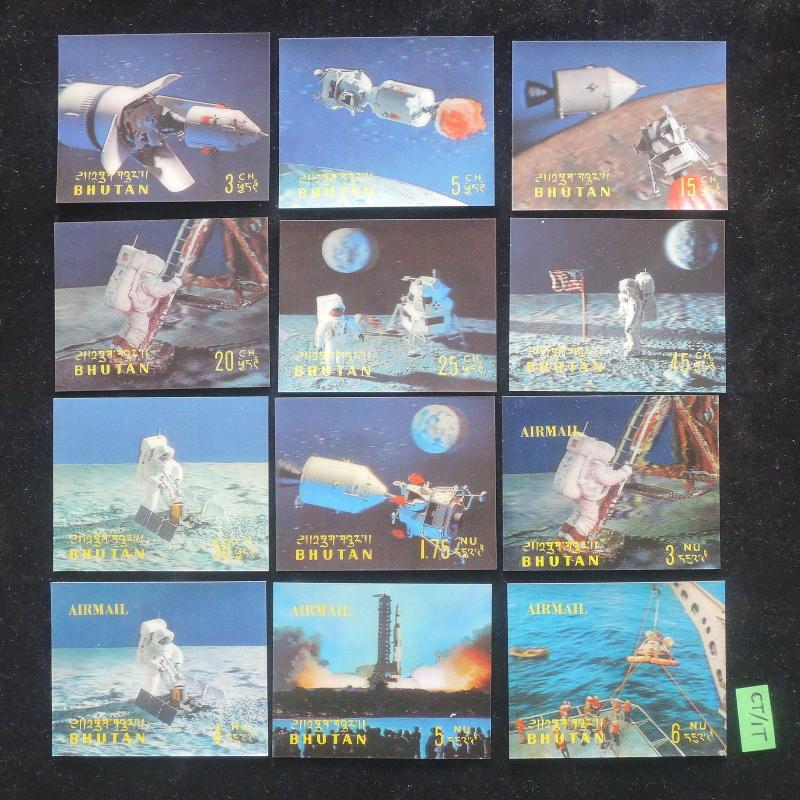 XG-D588 SPACE - Bhutan, 1967 Exploration, Men Flights, Rockets, 3D MNH Set