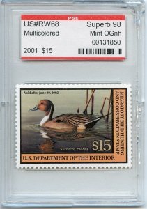 US SCOTT #RW68 MINT-SUPERB-OG-NH GRADED 98 W/ PSE ENCAPSULATED CERT (3/29/21 GP)