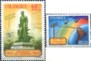 176998 MNH COLOMBIA 1965 CENTENARIO DEL TELEGRAFO