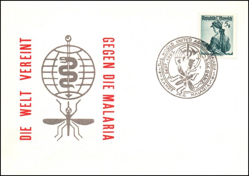 Austria Malaria 1962 Cover