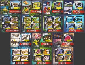 Gs1609-15 2019 Sao Tome & Principe Birds Parrots Endangered Animals ! 7+7 Mnh