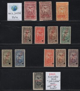 WC1_30396. ECUADOR. Lot of stamps. Not in Scott. Punched hole, SPECIMEN. MNH