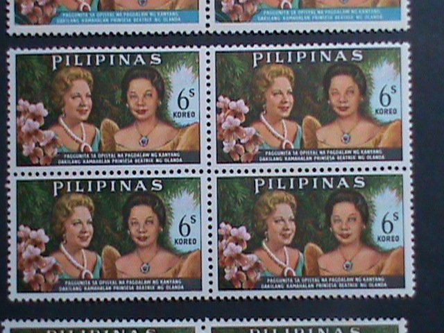 ​PHILIPPINES-1965-SC#931-4 VISIT OF PRINCESS BEATRIX-NETHERLANDS -MNH BLOCKS-