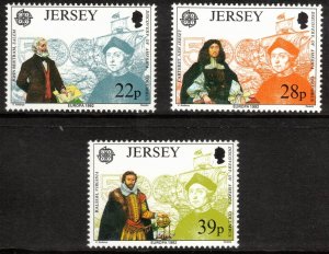 JERSEY 1992 Europa; Scott 593-95, SG 584-86; MNH