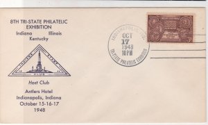 U.S. 1948 Indiana Illinois Kentucky Philatelic Ex. Slogan Stamp Cover Ref 34645