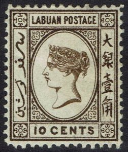 LABUAN 1885 QV 10C WMK CROWN CA