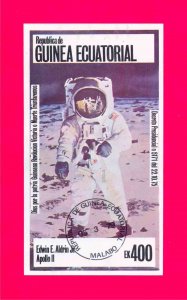 EQUATORIAL GUINEA 1979 Space Moon Apollo-11 NASA USA Astronaut Imperf s-s CTO OG