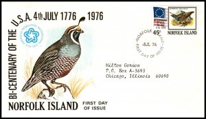 Norfolk Island 197 US Bicentennial Typed FDC