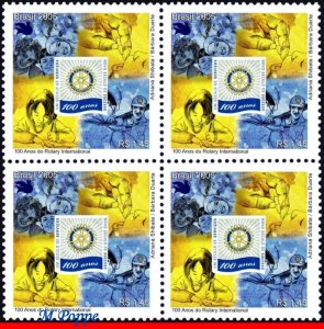 2952 BRAZIL 2005 ROTARY INTERNATIONAL, CENT., MI# 3399 RHM C-2604, BLOCK MNH