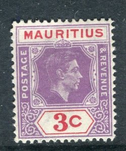 MAURITIUS; 1938 early GVI issue fine Mint hinged Shade of 3c. value