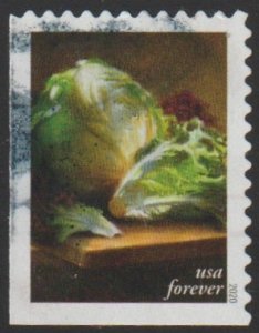 SC# 5490 - (55c) - Fruits and Vegetables:  Lettuces, Used Single Off Paper