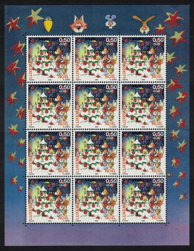 Luxembourg Christmas 1v issue 2009 Sheetlet of 12 stamps SG#1867