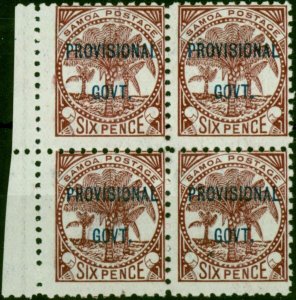 Samoa 1899 6d Brown-Lake SG95 V.F VLMM Block of 4