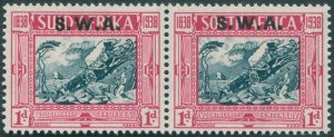 South West Africa 1938 1d + 1d blue & carmine SG106 MNH pair