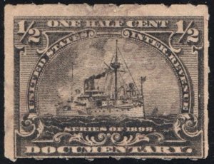 R162 1/2¢ Battleship Documentary Stamp (1898) Used