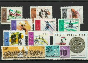 Poland Mint Never Hinged  Stamps  mostly mixed Sports ref R 16368 