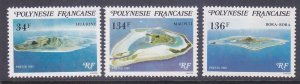 French Polynesia 352-54 MNH 1981 Huahine Island, Maupiti & Bora-Bora