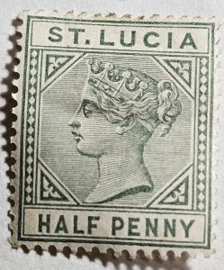 Stamp Caribbean St. Lucia 1897 Queen Victoria A5 #27a Die A MH