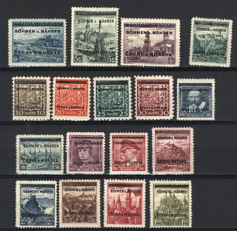 Czechoslovakia - Bohemia & Moravia 2-9,11-19   M NH VF 1939  PD