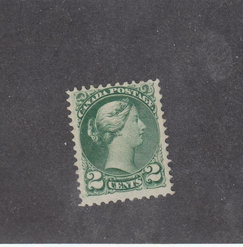 CANADA (MK4258) # 36  FVF-MNG  2cts 1872 QV SMALL QUEEN /GREEN CAT VALUE $80