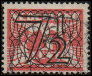 Netherlands 228 - Used - 7 1/2c on 3c Seagull, Black Ovpt (1940)