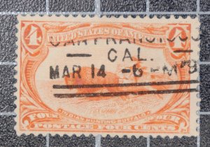 Scott 287 - 4 Cents Trans-Mississippi - Used - Nice Stamp - SCV - $25.00