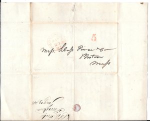 Just Fun Cover #1848 PROVIDENCE RI Stampless folded letter (12666)