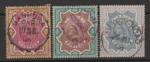 INDIA 1895 QV High Value set 2R, 3R & 5R
