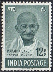 India 1948 12a grey-green (Mahatma Gandhi) MH