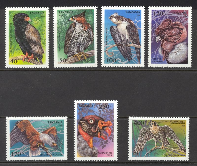 Tanzania Sc# 1279-1285 MNH 1994 Raptors