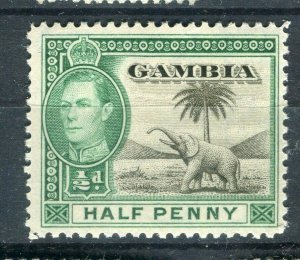 GAMBIA; 1938 early GV Pictorial Mint hinged 1/2d. value 