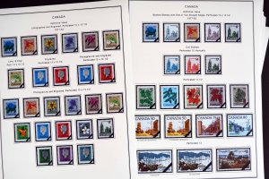 COLOR PRINTED CANADA 1974-1988 STAMP ALBUM PAGES (51 illustrated pages)