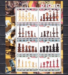 Congo Rep., 2003 Cinderella issue. History of Chess sheet #5. ^