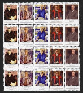 Australia SG3827/31 2012 Australian Noble Prize Winners Block of 20 U/M