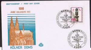 Cologne Cathederal centenary.  Germany Scott # 1339 on FDC 