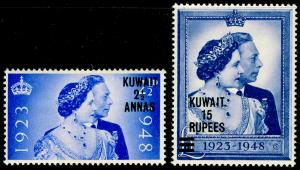 KUWAIT SG74-75, COMPLETE SET, NH MINT. Cat £40. RSW.