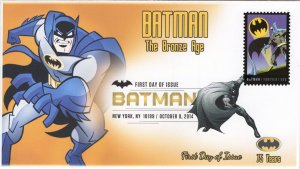 AO-4933-1B, 2014, Batman, Bronze Age, Add-on Cachet, DCP, First Day Cover, SC